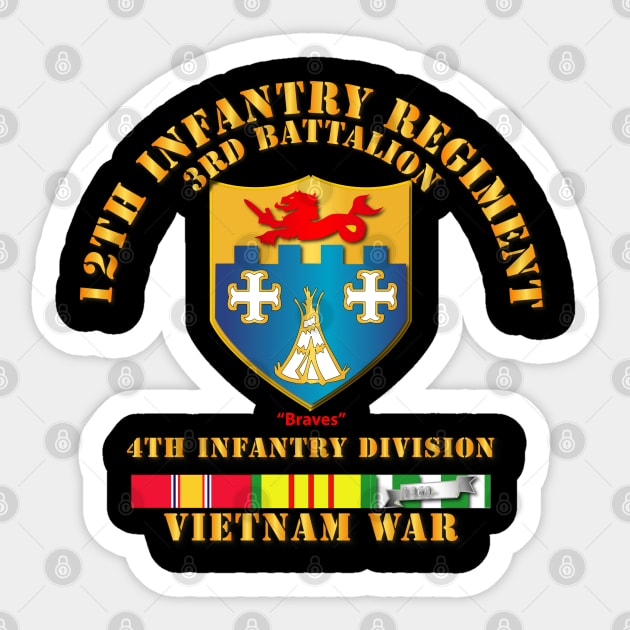 3rd Bn 12th Inf w VN Svc Ribbons Sticker by twix123844